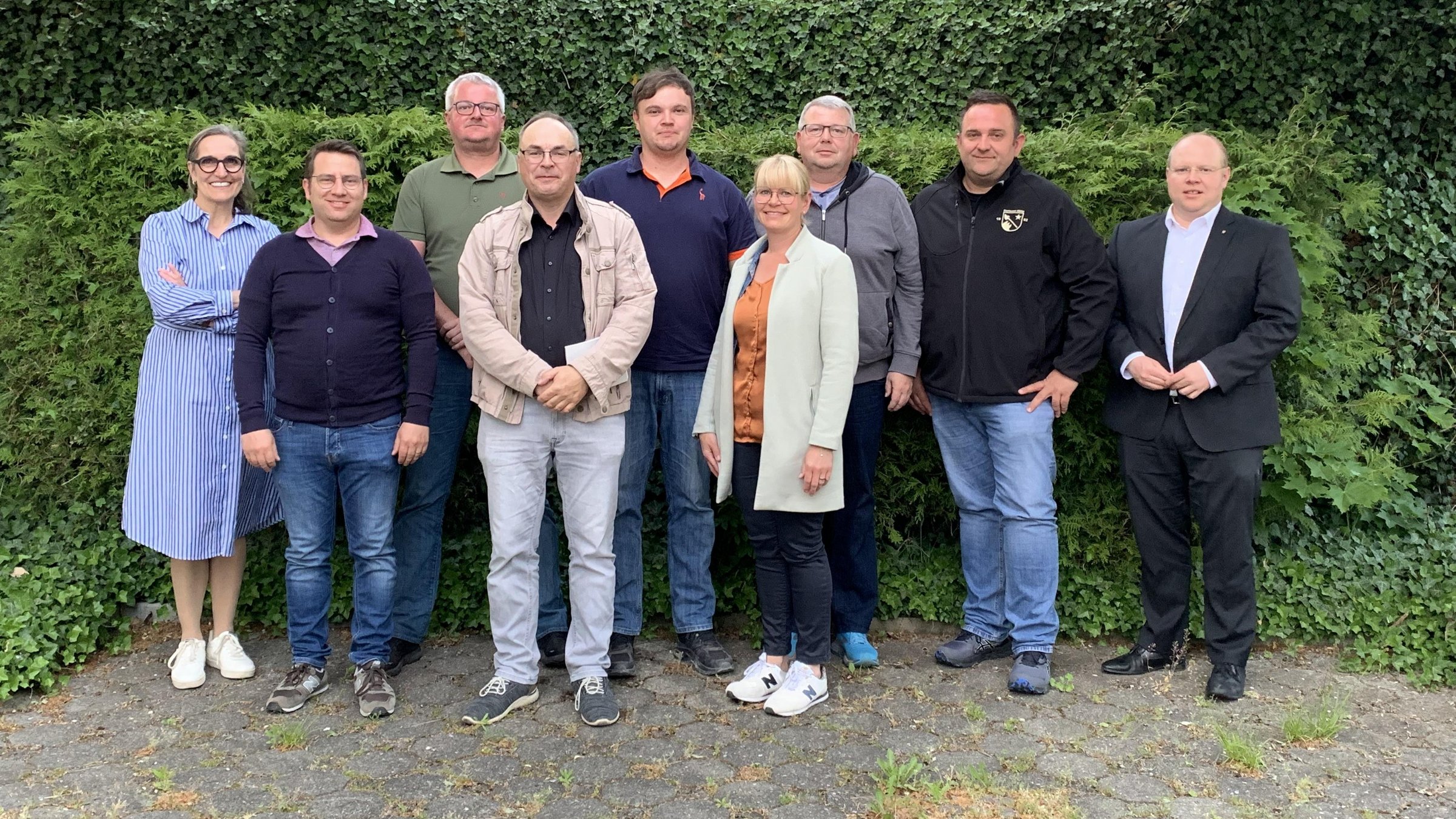 v.r.n.l.: Bürgermeister Häfele, Udo Weiss, Roland Schaaf, Katja Maier, Jochen Kaufmann, Andreas Pfeuffer, Stefan Schmid, Benjamin Schubert, Christine Werner